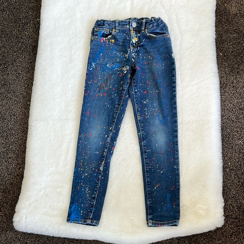 Gymboree paint splatter skinny jeans size 7